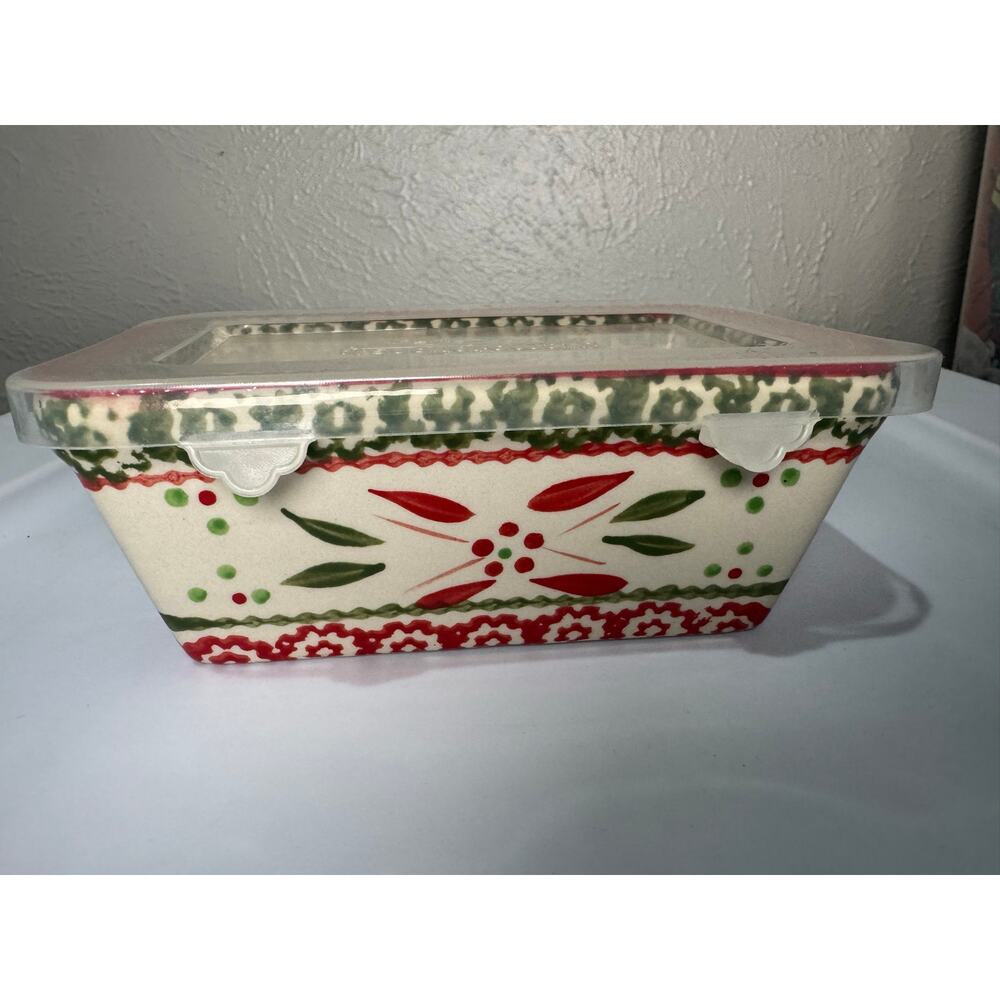 Temptations Old World Festive 12 oz Mini Loaf Dish w/ Lid - Picture 7 of 9